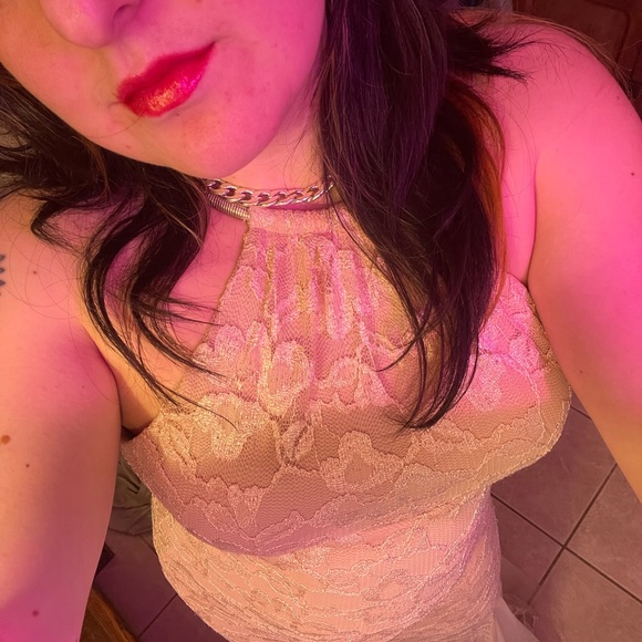 Nude Cream Lacey Maxi Mermaid Prom Dress Xscape Size 4 Special Occasion - Picture 8 of 11